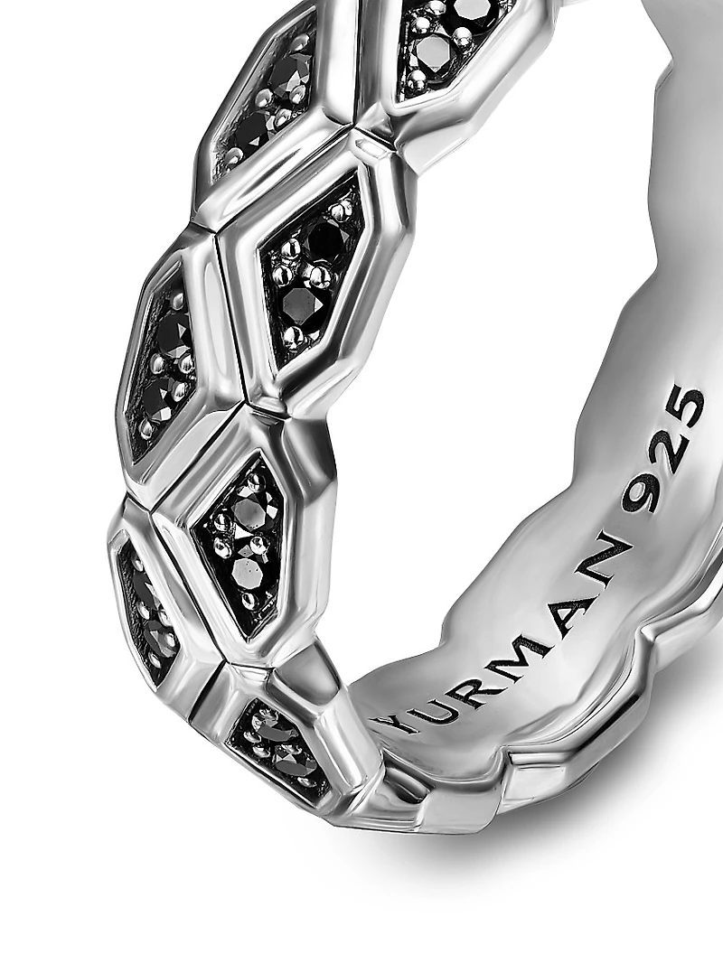 Hex Band Ring Sterling Silver