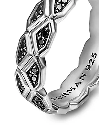 Hex Band Ring Sterling Silver