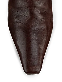 Leather 80MM Curved Monili Heel Boots