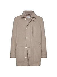 Lightweight Water Resistant Cashmere Parka with Shearling Lining