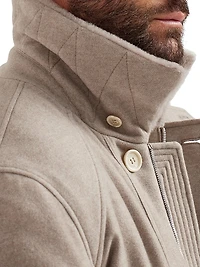 Lightweight Water Resistant Cashmere Parka with Shearling Lining