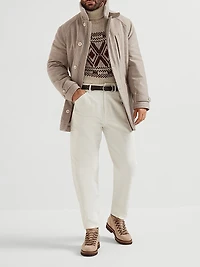 Lightweight Water Resistant Cashmere Parka with Shearling Lining