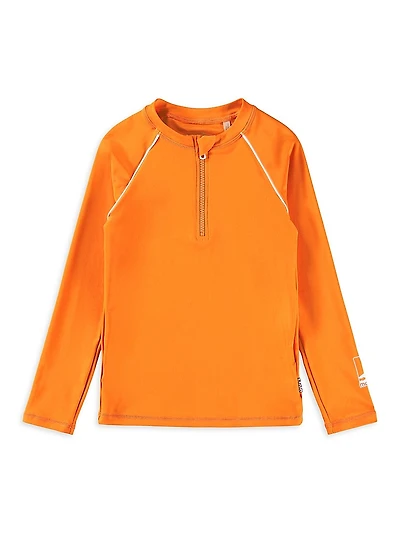 Little Boy's & Long-Sleeve Quarter-Zip Rash Guard