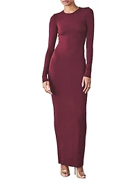 Carmen Long-Sleeve Body-Con Maxi Dress