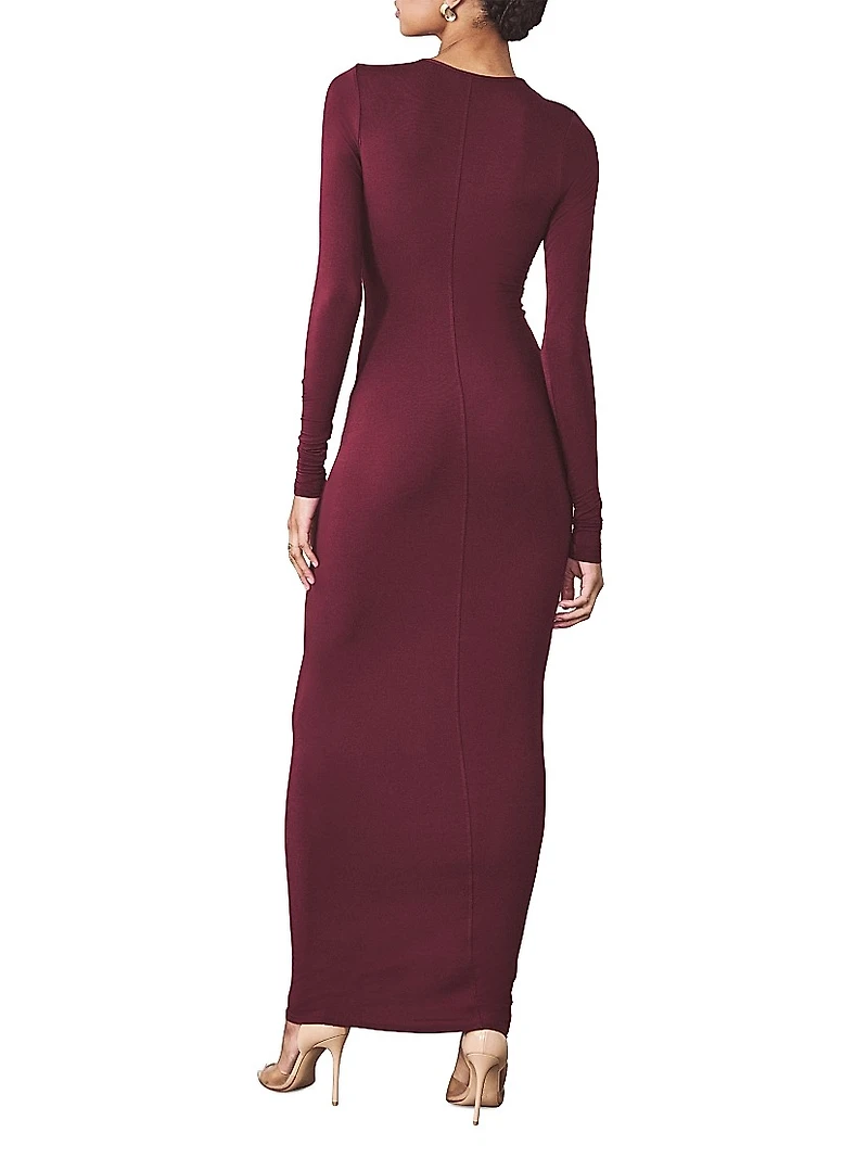 Carmen Long-Sleeve Body-Con Maxi Dress