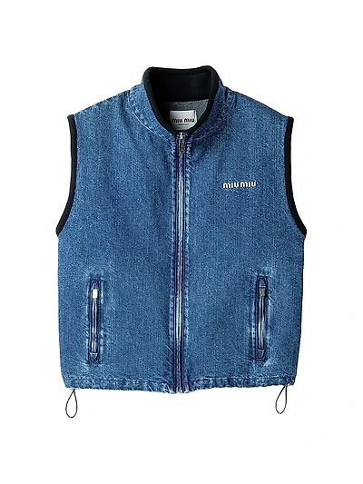 Cashmere Denim Blouson Vest