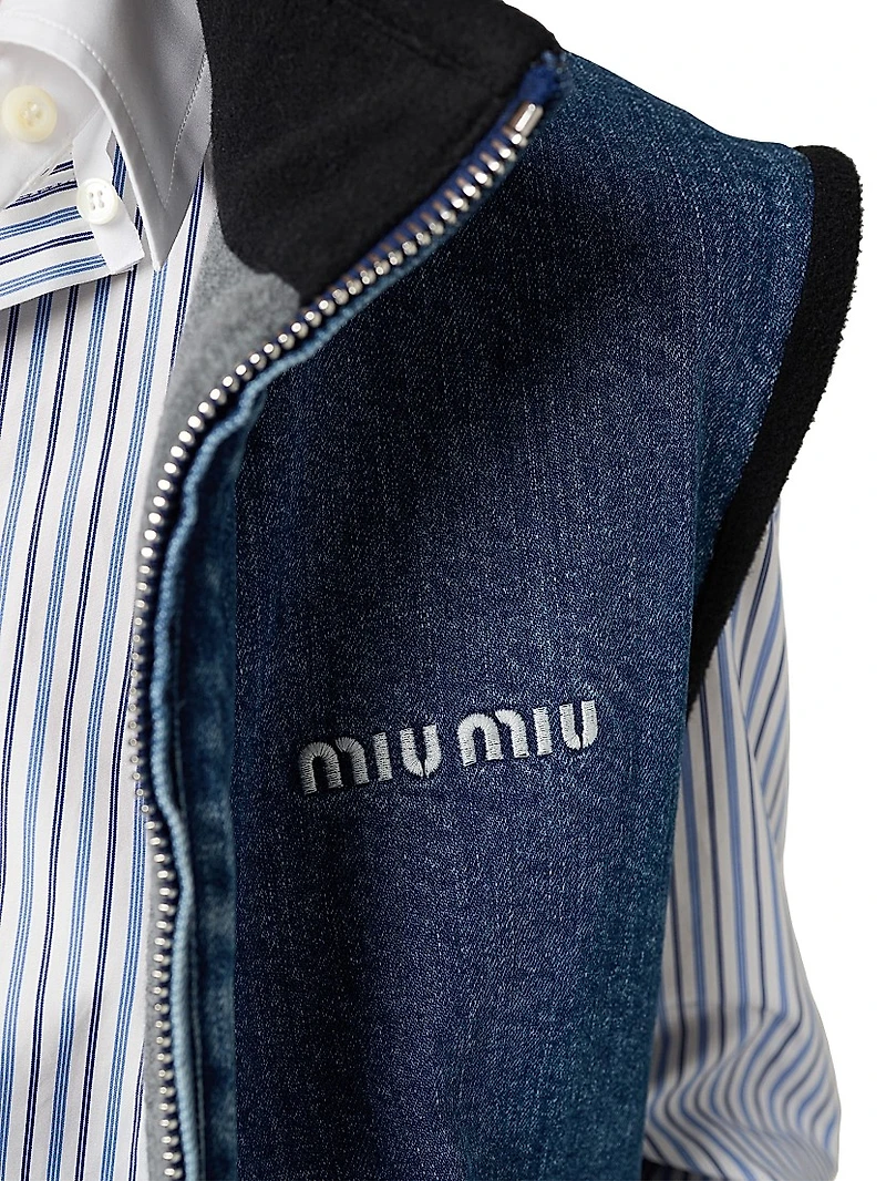 Cashmere Denim Blouson Vest