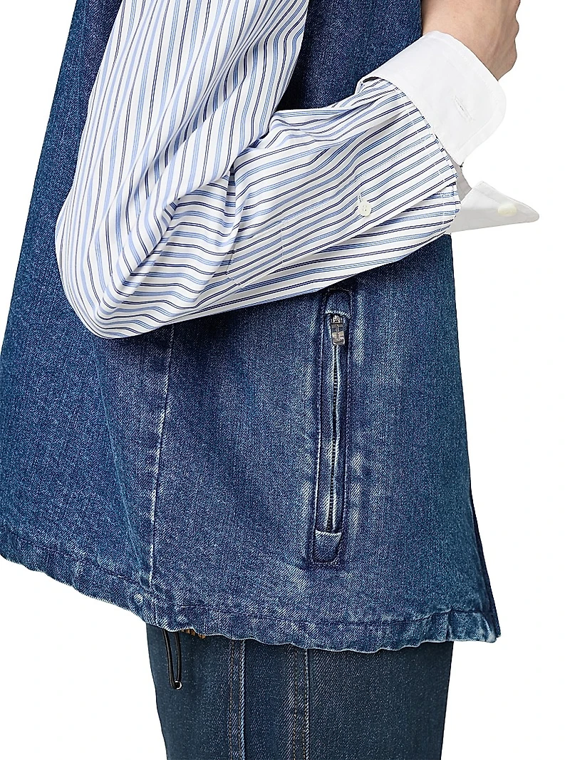 Cashmere Denim Blouson Vest