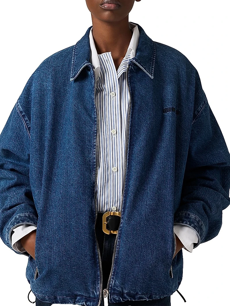 Cashmere Denim Blouson Jacket