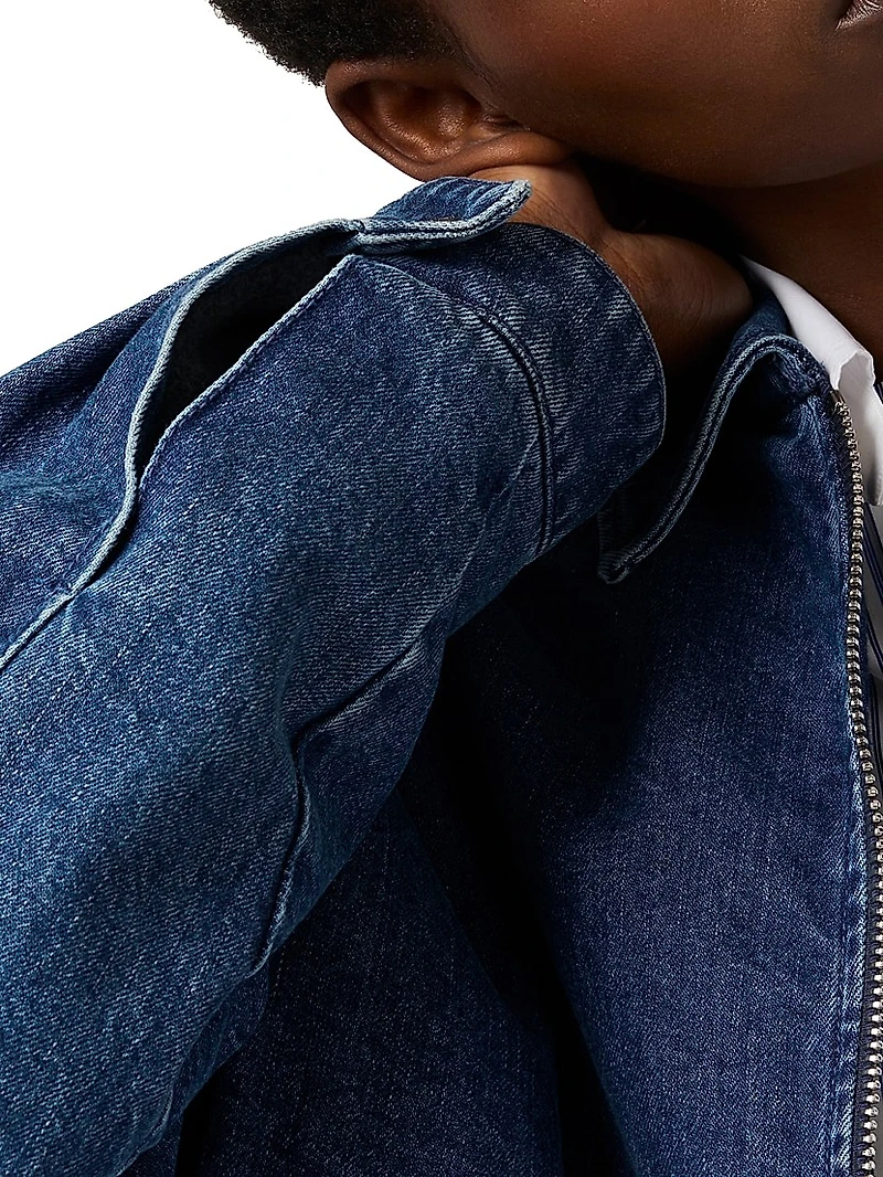 Cashmere Denim Blouson Jacket