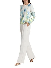 Allium-Printed Cotton-Blend Sweater