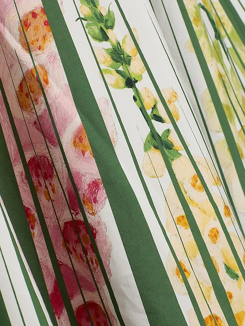 Tromp L'oeil Pleated Foxgloves-Print Midi-Skirt