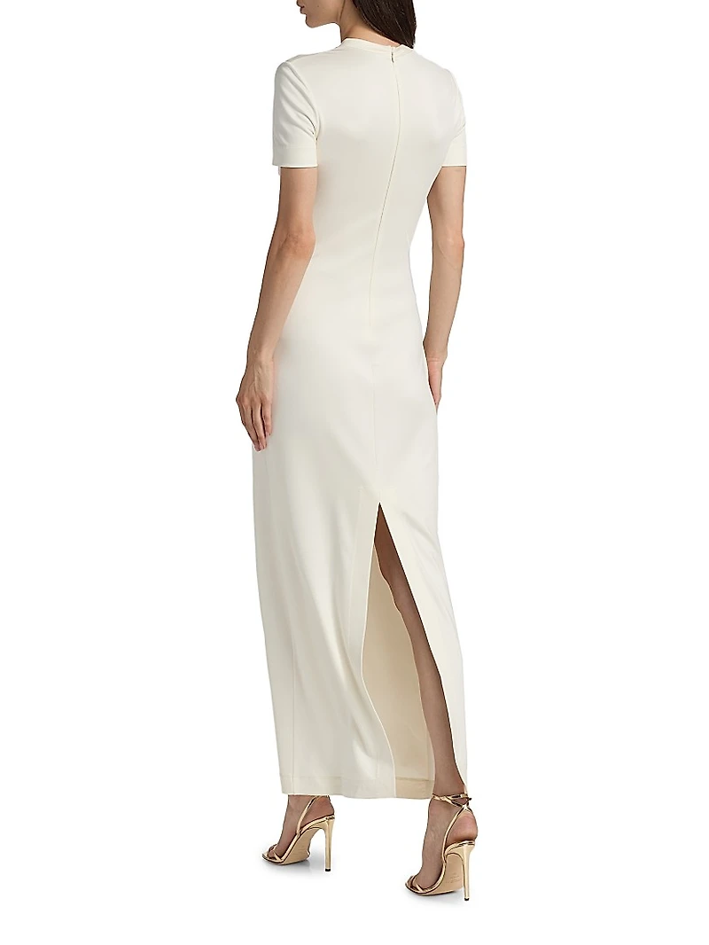 Alliums-Print Jersey Maxi Dress