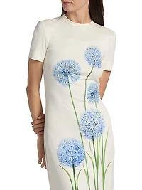 Alliums-Print Jersey Maxi Dress