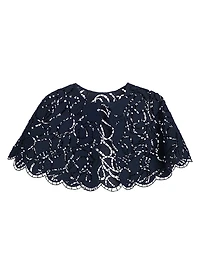 Embroidered Cotton-Blend Tweed Cape