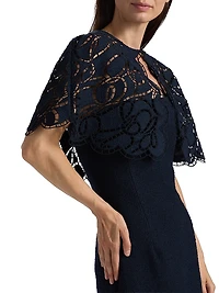 Embroidered Cotton-Blend Tweed Cape