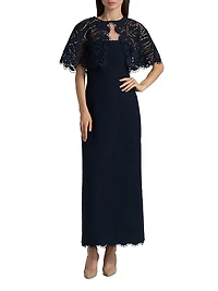 Embroidered Cotton-Blend Tweed Cape