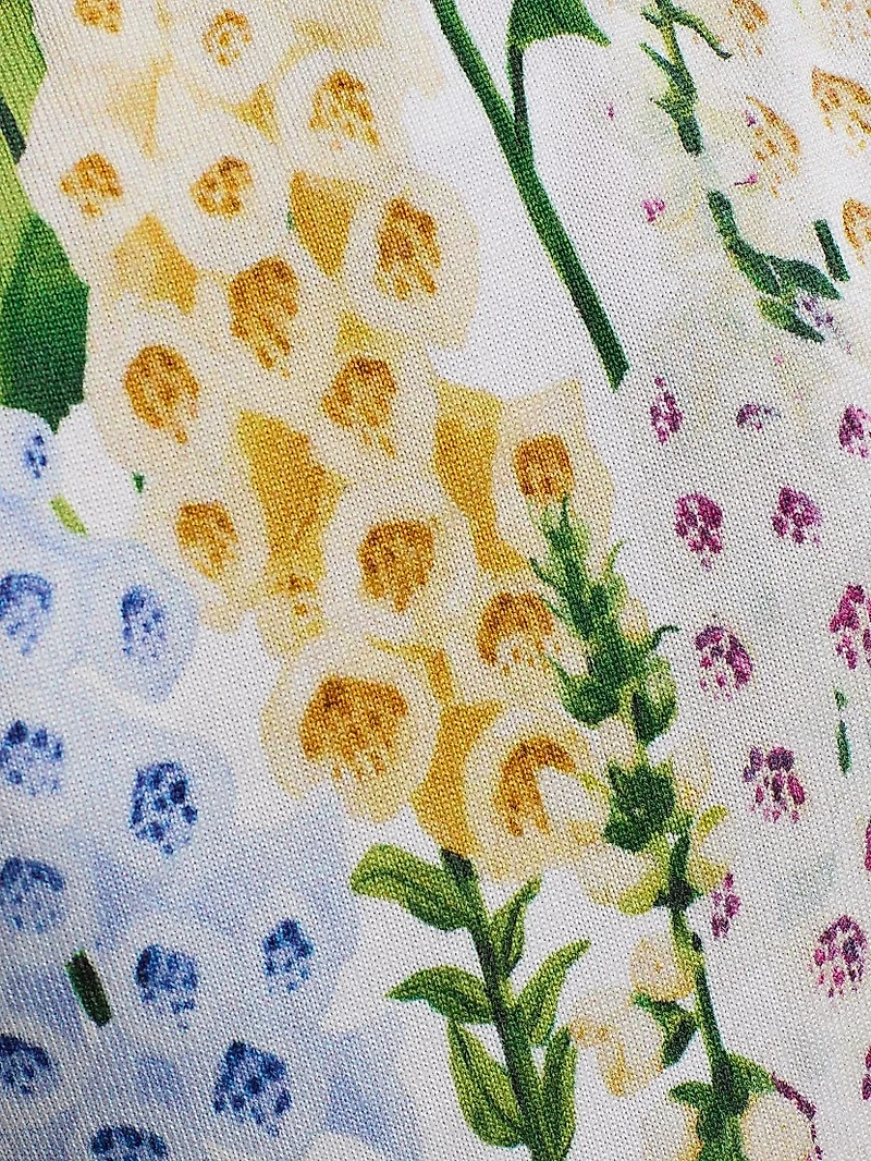 Foxgloves-Print Cotton-Blend Knit Tank