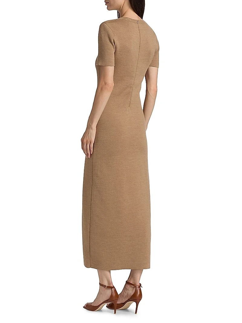 Foxgloves-Embroidered Knit Maxi Dress