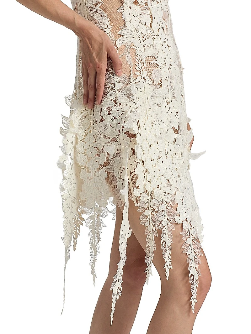 Foxgloves Guipure Lace Minidress