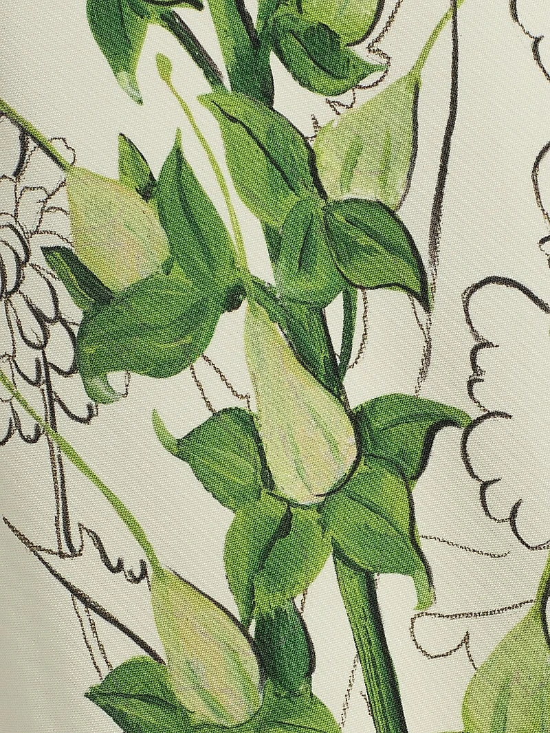 Draped Foxglove Jersey One-Shoulder Gown