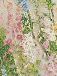 Foxgloves-Embroidered Lace Insert Knit Tank