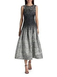 Ombré Bouclé A-Line Cocktail Dress