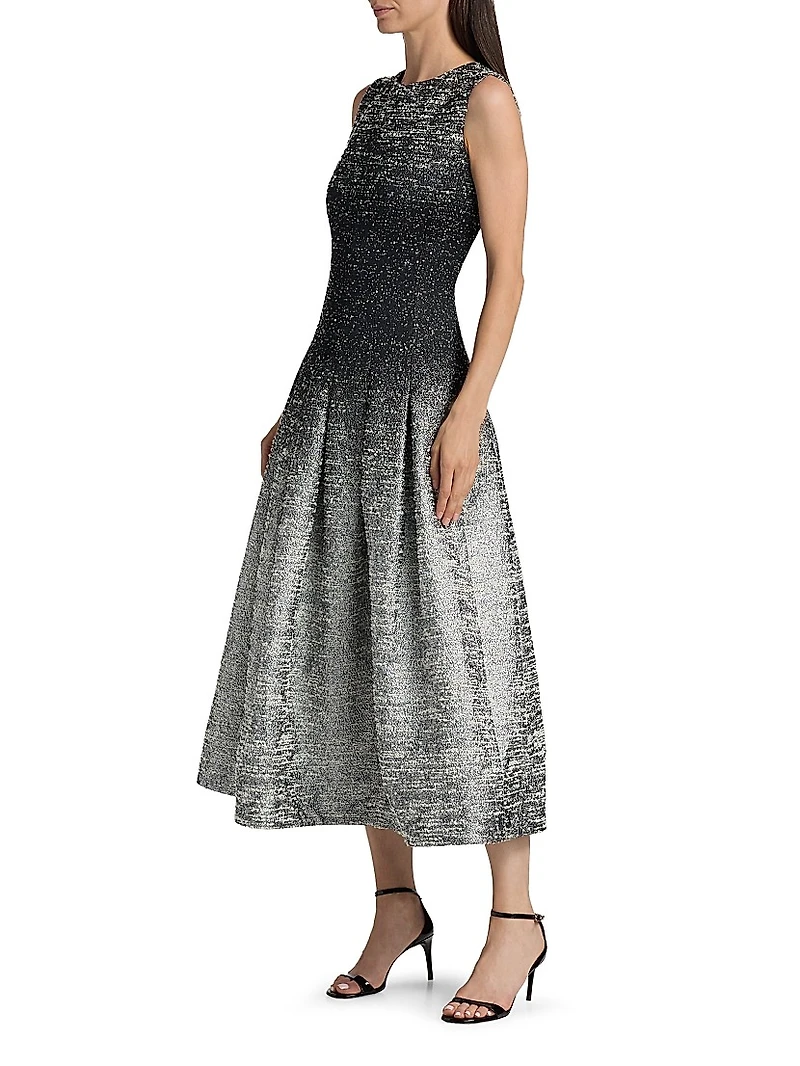 Ombré Bouclé A-Line Cocktail Dress