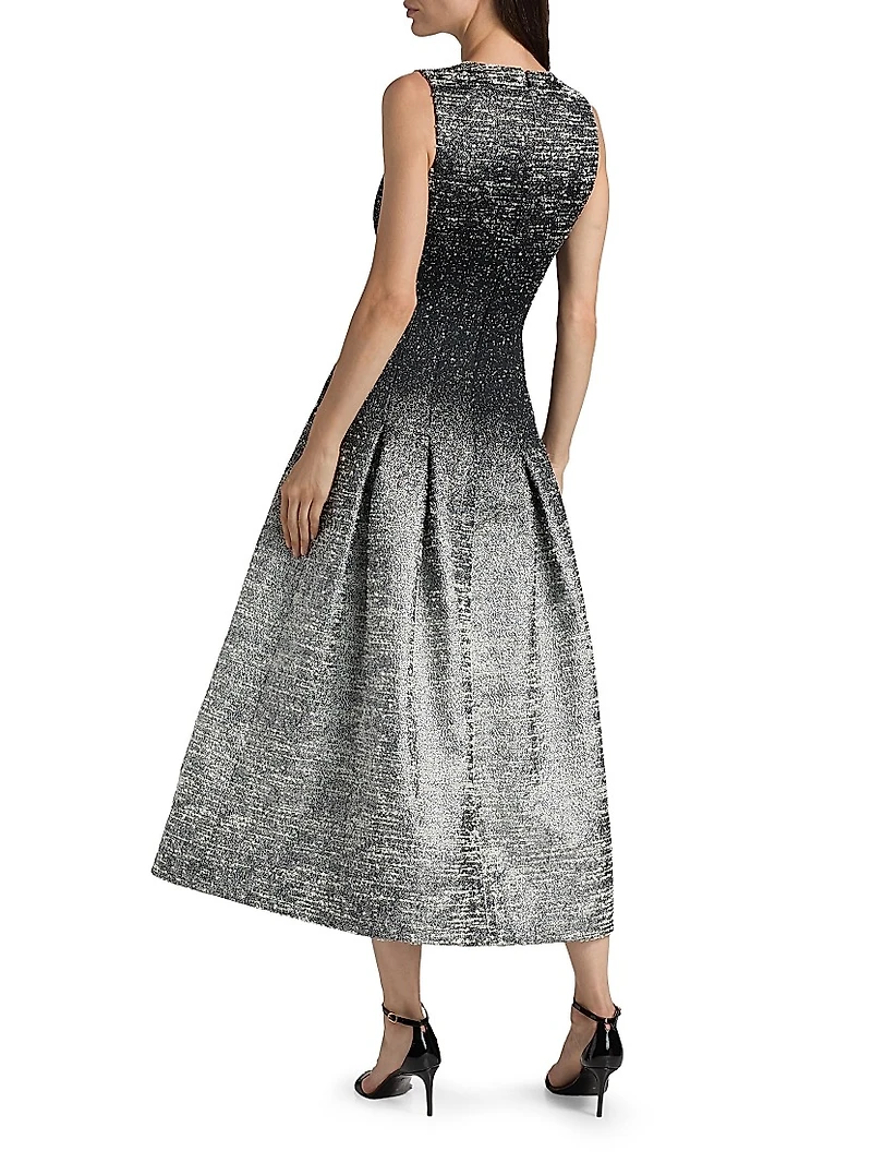 Ombré Bouclé A-Line Cocktail Dress
