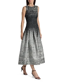 Ombré Bouclé A-Line Cocktail Dress