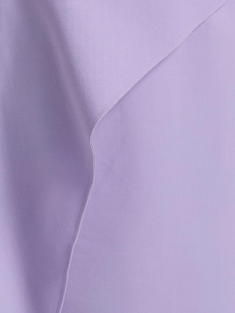Asymmetric Draped Stretch-Wool Cocktail Dress
