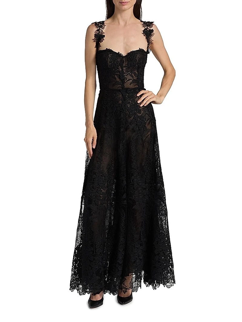 Foxgloves Guipure Lace Gown