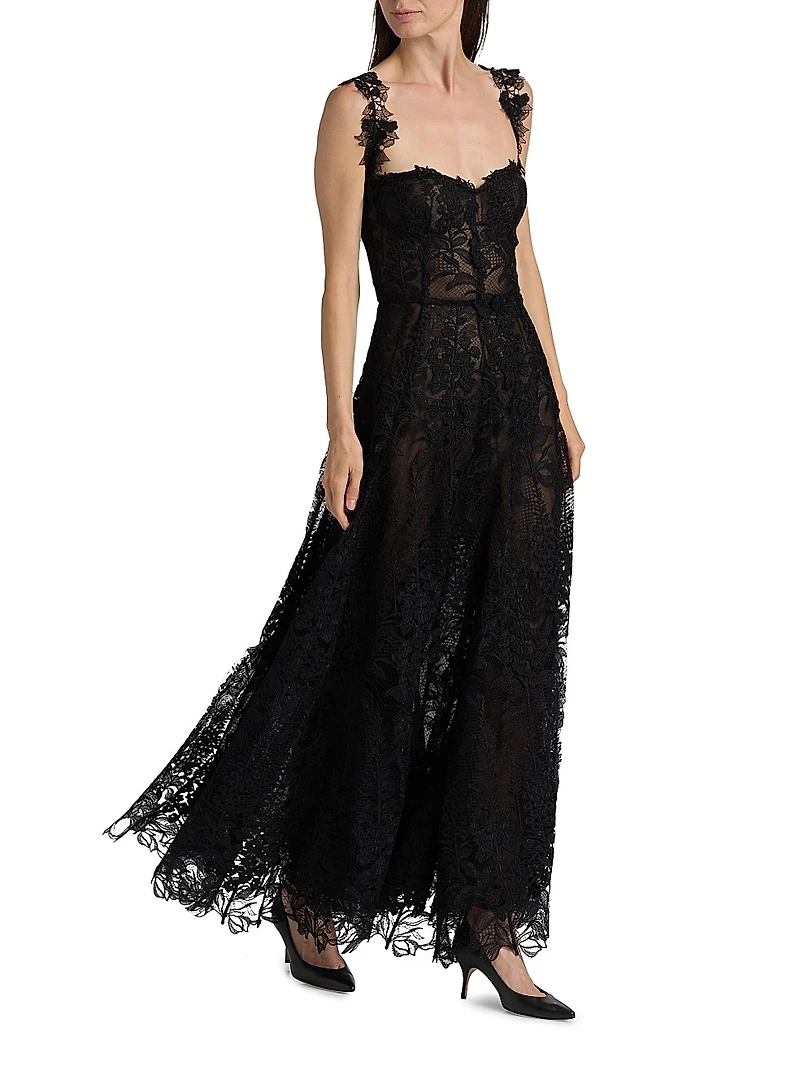 Foxgloves Guipure Lace Gown