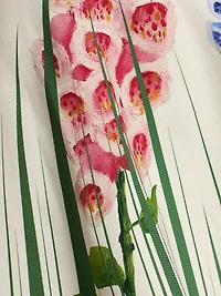 Pleated Foxgloves-Print Minidress