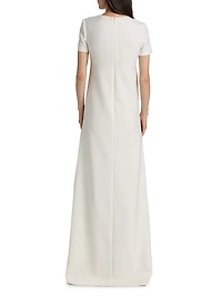 Foxglove-Embroidered Caftan Gown