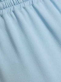Silk Georgette Wide-Leg Drawstring Pants