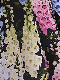 Foxgloves-Print Degradé Faille Sleeveless Cocktail Dress