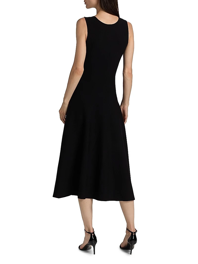 Bead-Embroidered Jacquard Knit Cocktail Dress