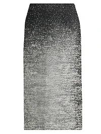 Metallic Ombré Bouclé Knit Pencil Skirt