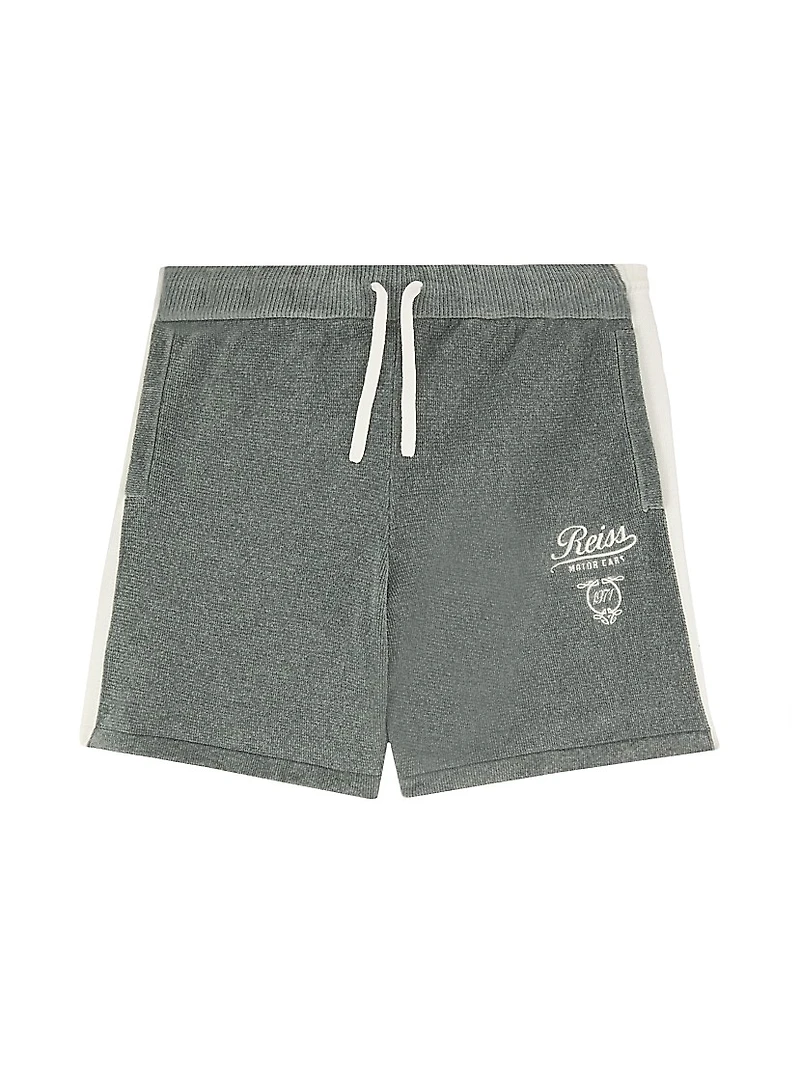 Little Boy's & Walton Tipped Motorcars Quarter-Zip Shirt Shorts Set