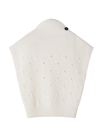 Diamond Detail Sleeveless Wool Sweater