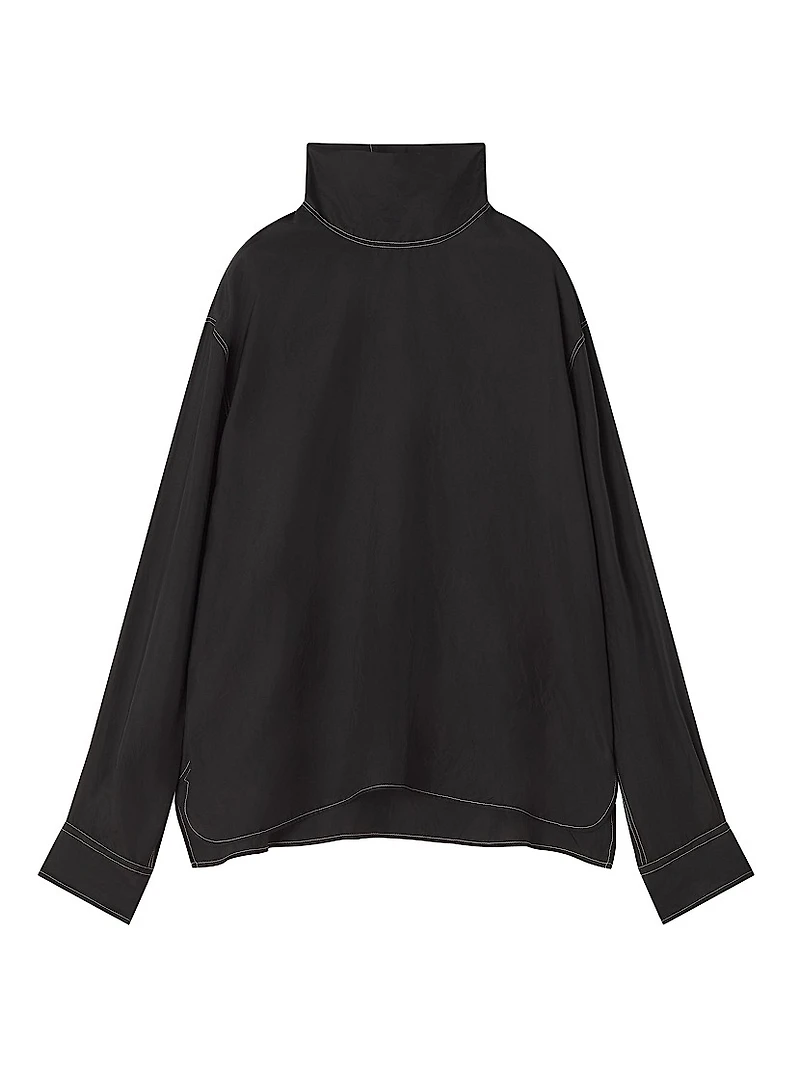 Silk High Neck T-Shirt