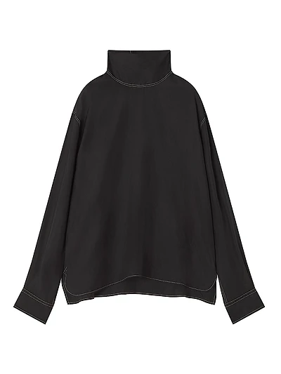 Silk High Neck T-Shirt