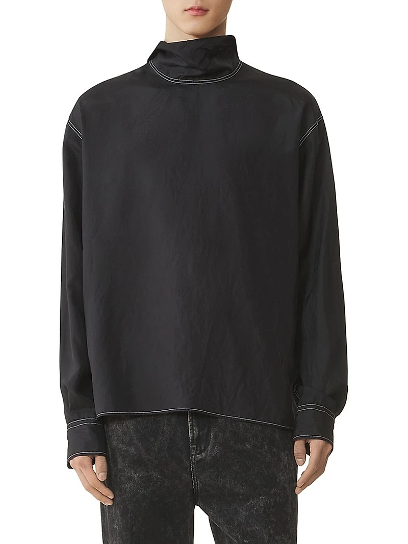 Silk High Neck T-Shirt