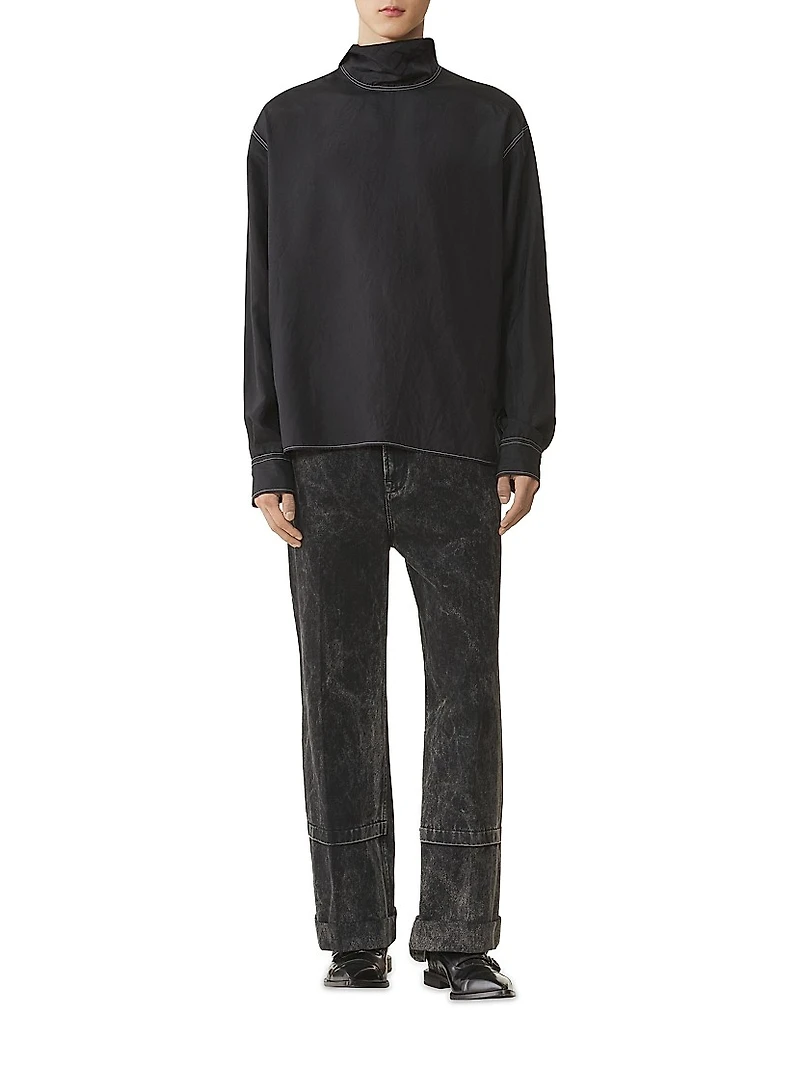 Silk High Neck T-Shirt