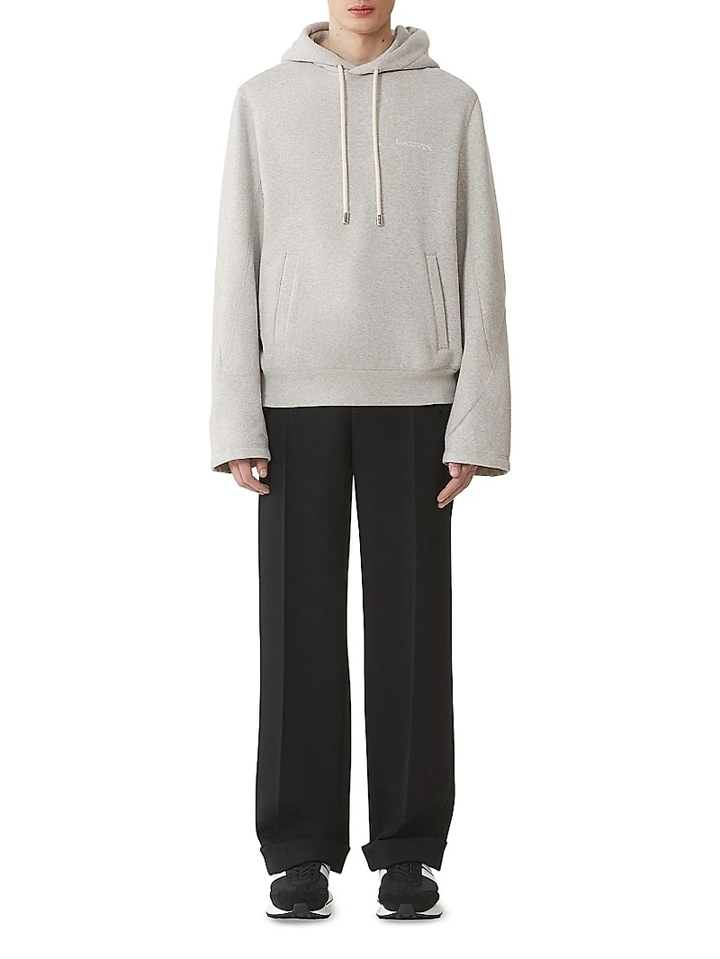 Cotton Fleece and Cashmere Hoodie