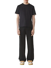 Cotton T-Shirt with Silk Detail