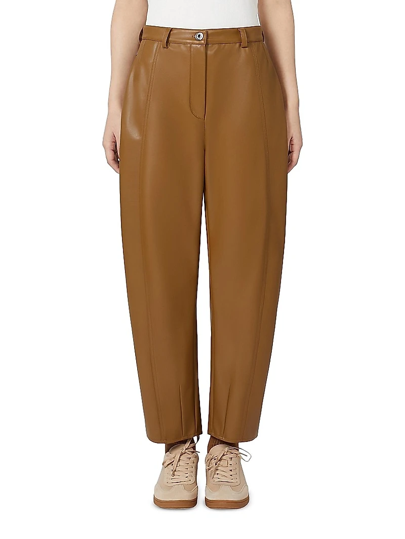 Nappa Leather Look Jersey Trousers