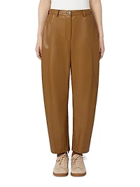 Nappa Leather Look Jersey Trousers