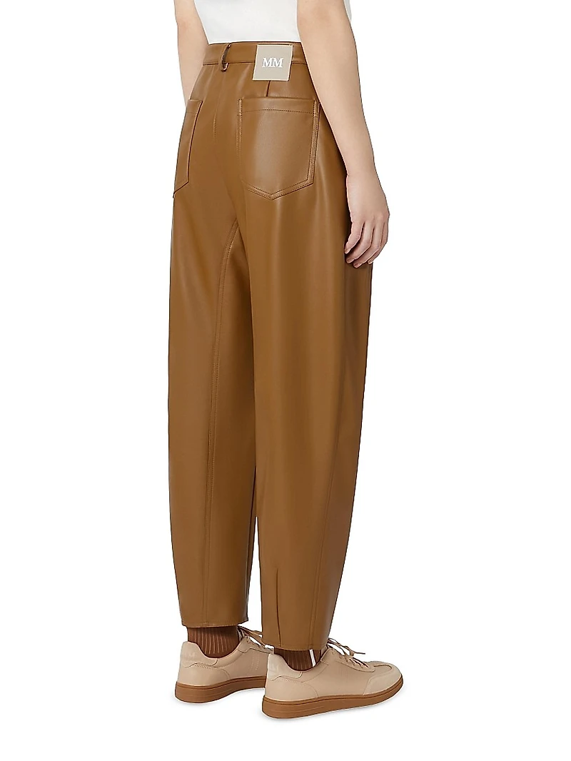 Nappa Leather Look Jersey Trousers